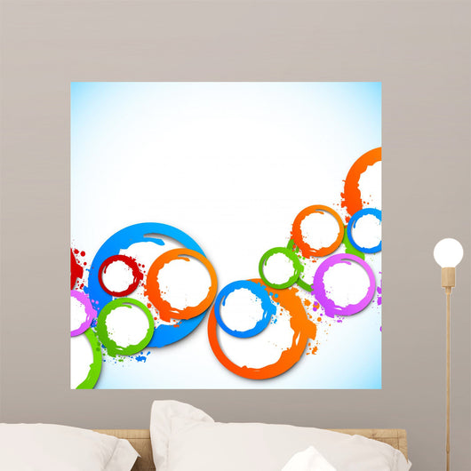 Background with colorful circles Wall Mural