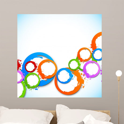 Background with colorful circles Wall Mural