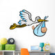 The Stork brings a boy - vector and Wall Decal