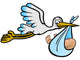 The Stork brings a boy - vector and Wall Decal