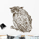 Owl Line Art Wall Decal