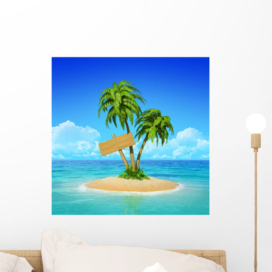 Wooden Signpost Tropical Island