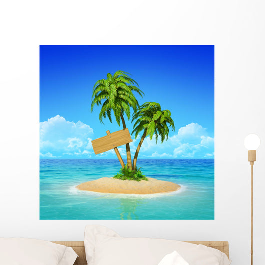Wooden Signpost Tropical Island