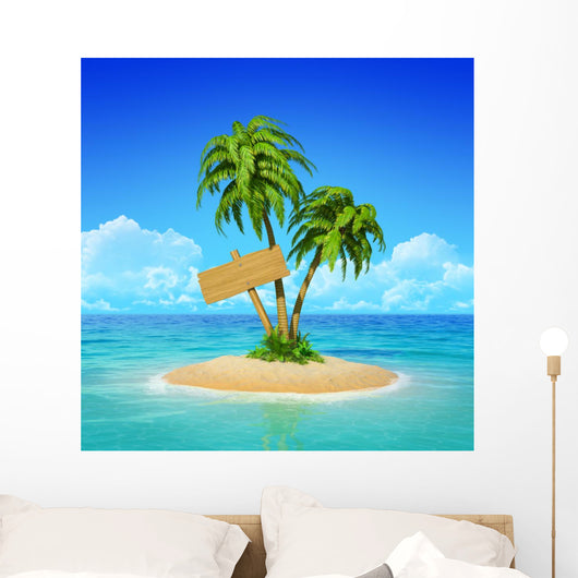 Wooden Signpost Tropical Island
