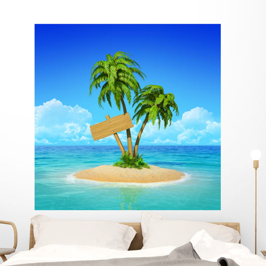 Wooden Signpost Tropical Island