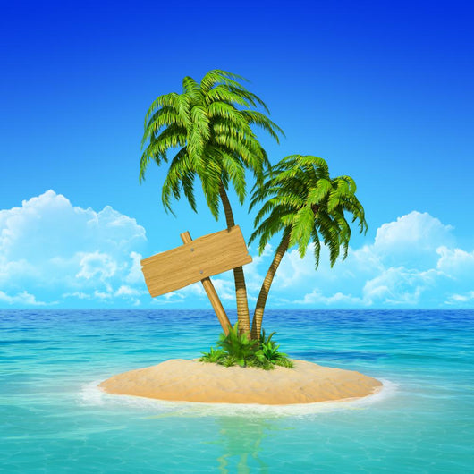 Wooden Signpost Tropical Island