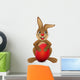 Brown bunny with red egg Wall Decal