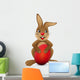 Brown bunny with red egg Wall Decal