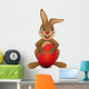 Brown bunny with red egg Wall Decal