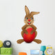 Brown bunny with red egg Wall Decal