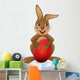 Brown bunny with red egg Wall Decal
