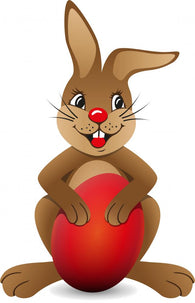 Brown bunny with red egg Wall Decal