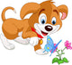 Puppy and Butterfly Wall Decal