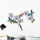 Light Orchid Flowers and Two Blue Butterflies Wall Decal