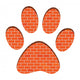 Brick Paw Print Wall Decal