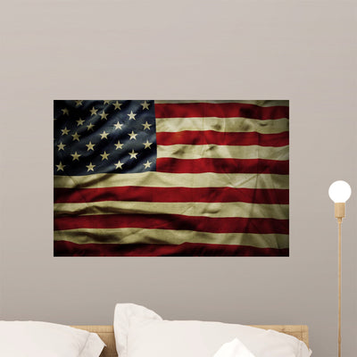 American Flag shown on a wall