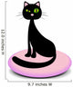 Elegant black cat sitting on a pink pillow Wall Decal