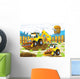 The cartoon digger - illustration for the children Wall Mural