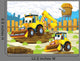 The cartoon digger - illustration for the children Wall Mural