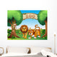 Monkey Lion and Tiger Wall Mural