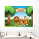 Monkey Lion and Tiger Wall Mural