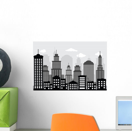 Cityscape (black & white) Wall Mural