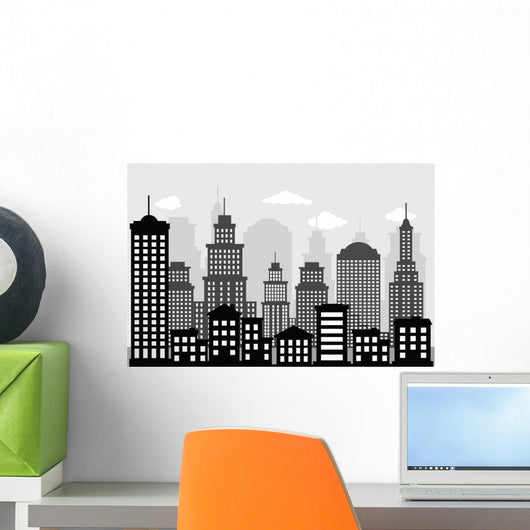 Cityscape (black & white) Wall Mural