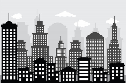 Cityscape (black & white) Wall Mural