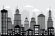Cityscape (black & white) Wall Mural