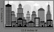 Cityscape (black & white) Wall Mural