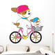 Cute Puppy on Bike Wall Decal