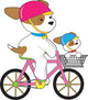 Cute Puppy on Bike Wall Decal