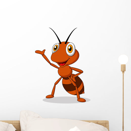 Cute ant cartoon waving Wall Decal
