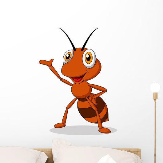 Cute ant cartoon waving Wall Decal