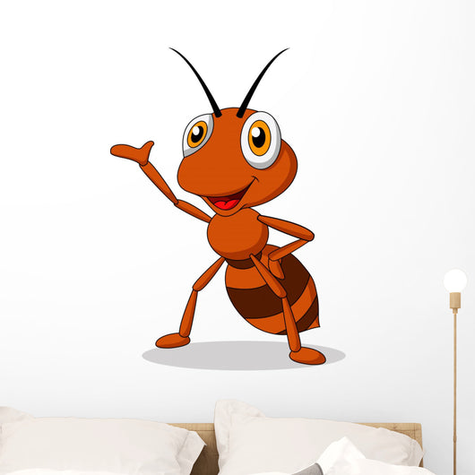 Cute ant cartoon waving Wall Decal