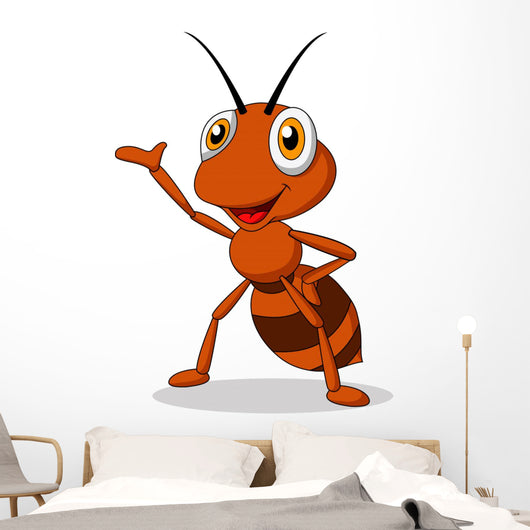 Cute ant cartoon waving Wall Decal