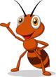 Cute ant cartoon waving Wall Decal