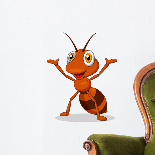 Cute ant cartoon waving Wall Decal