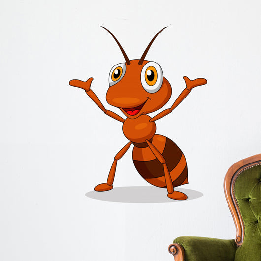 Cute ant cartoon waving Wall Decal