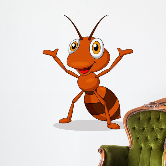Cute ant cartoon waving Wall Decal