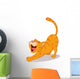 Cute Cat Streching Wall Decal