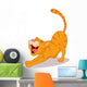 Cute Cat Streching Wall Decal