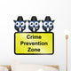 Comical USA crime prevention zone sign Wall Decal