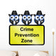 Comical USA crime prevention zone sign Wall Decal