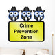 Comical USA crime prevention zone sign Wall Decal