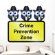 Comical USA crime prevention zone sign Wall Decal