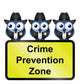 Comical USA crime prevention zone sign Wall Decal