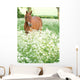 Horse Standing In Wild Flowers Wall Mural