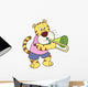 Cartoon Tiger Playing Trombone Wall Decal