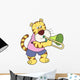 Cartoon Tiger Playing Trombone Wall Decal